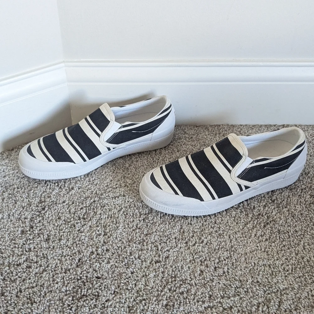 Hunter Garden Stripe Plimsoll Slip On Deck Shoe sz 8